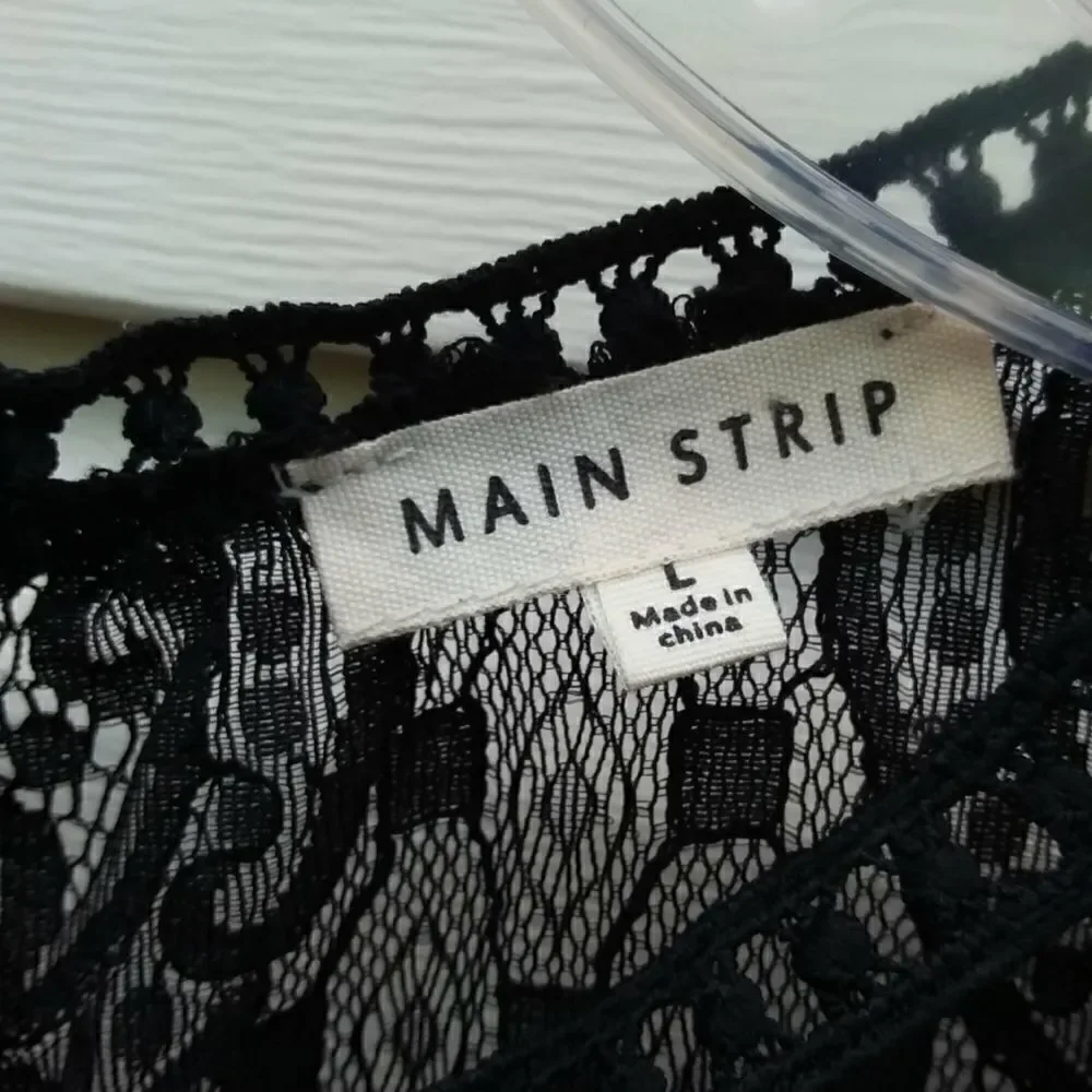 Main Strip Black Lace Dress Sz L